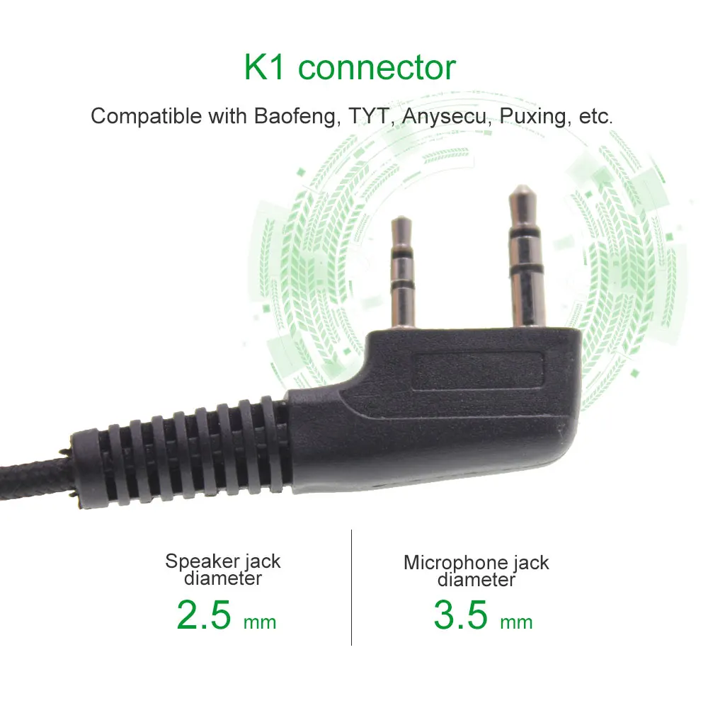 For Baofeng TYT QUANSHENG WOUXUN Walkie Talkie Noise Cancell Handsfree Two Way Headphones PTT And Vox Headset With Soft Earmuffs