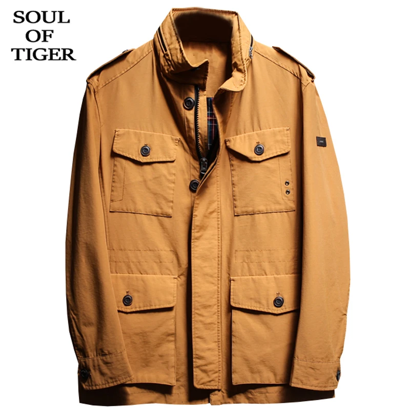 SOUL OF TIGER, модные мужские винтажные теплые куртки, мужские повседневные негабаритные пальто с капюшоном, зимняя новая стильная одежда из хлопка в стиле сафари
