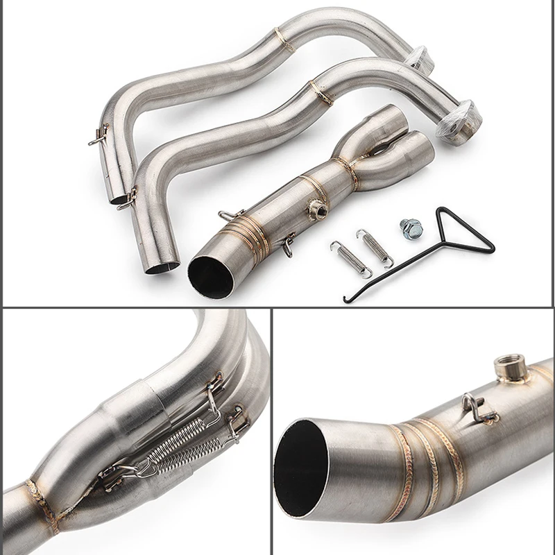 51 мм выхлопная система для Yamaha MT-07 MT-09 FZ07 FZ09 мотоциклетный коллектор Mid Link Pipe slip on нержавеющая сталь удалить катализатор