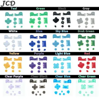 

JCD New Clear white Clear blue Clear Black Button key Set For Gameboy GBA SP A B Select Start Power On Off L R Buttons D Pad