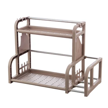 

Multifunctional Cutlery Storage Rack Double Layer Storage Stand Practical Kitchen Storage Shelf for Home (Random Color)
