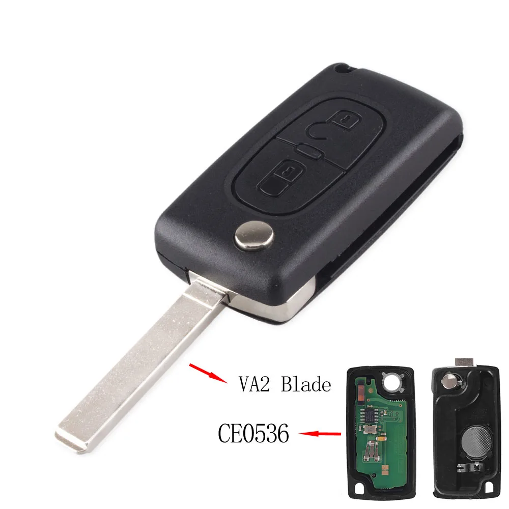 KEYYOU 434 МГц спросить флип пульт ДУ для ключей для peugeot 107 207 307 308 407 607 для Citroen C2 C3 C4 C5 C6 C8 Xsara Picasso - Цвет: CE0536 VA2 Blade