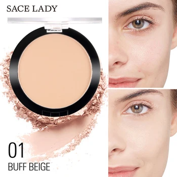 

SACE LADY Matte Natural Foundation Powder Makeup Pressed Translucent Make Up Long Lasting Oil-control Compact Cosmetic TXTB1