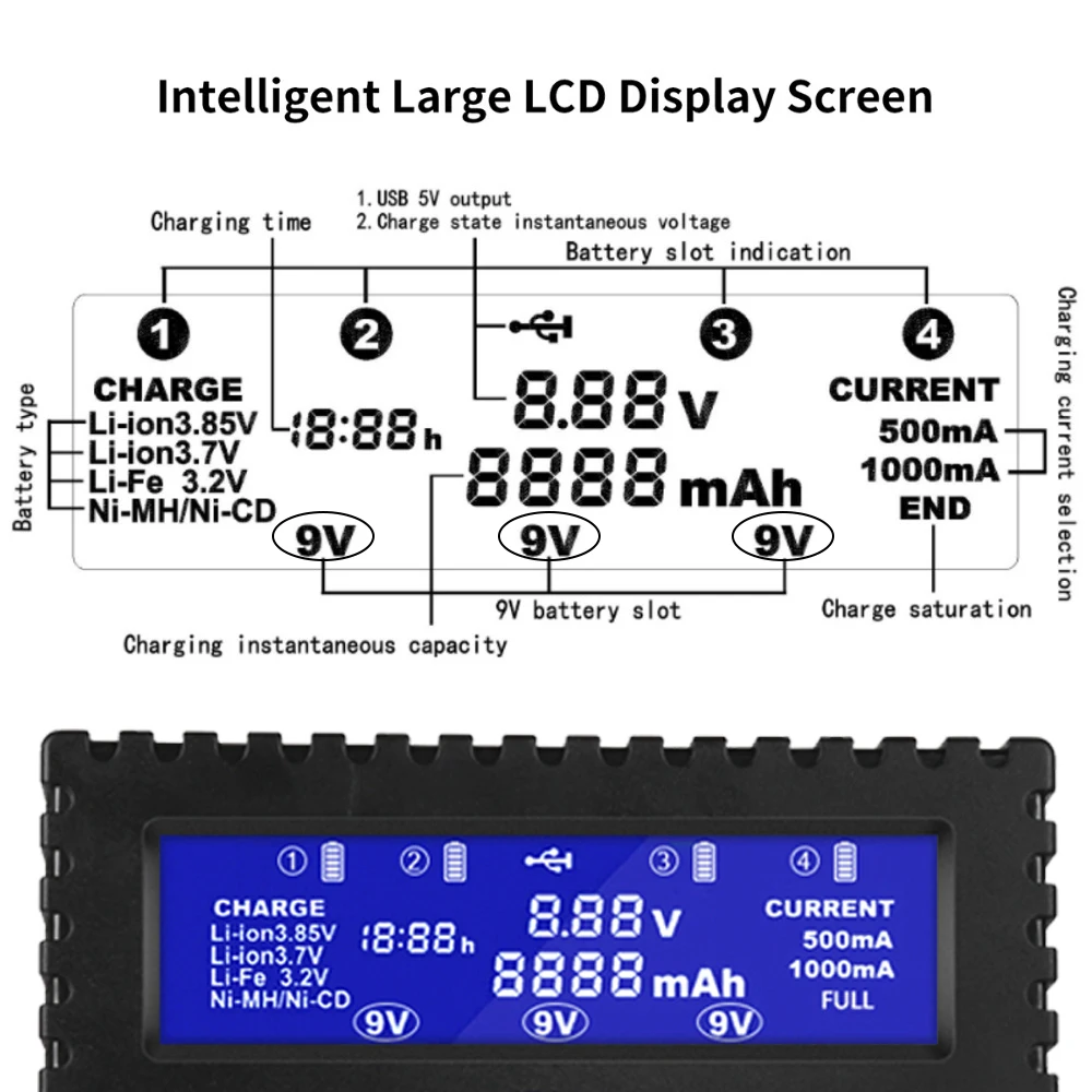 4 slots battery charger 