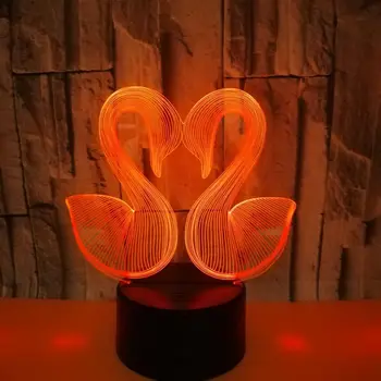 

3D Modelling Led Night Light 7 Colors Swan Changing Atmosphere Abstract Desk Lamp Home Bedroom Decor Baby Sleep Lighting Gifts