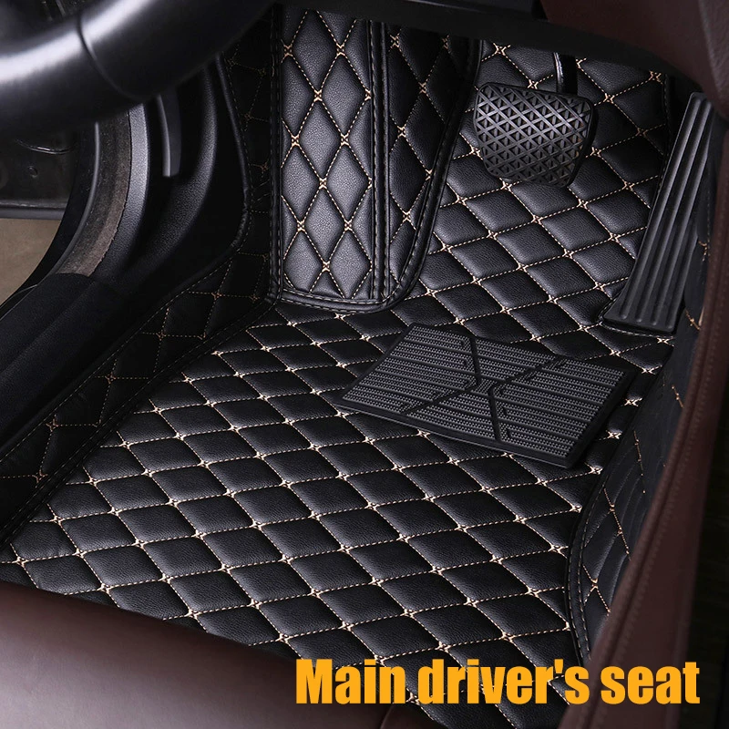 Пользовательские автомобильные коврики для Audi A6L R8 Q3 Q5 Q7 S4 S5 S8 RS TT Quattro A1 A2 A3 A4 A5 A6 A7 A8 автомобильные аксессуары для укладки коврик для ног - Название цвета: Black with beige