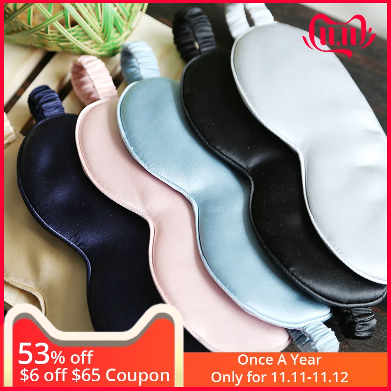 Natural Mulberry Silk Eyeshade Sleep Eye Mask Soft Smooth Durable Filled with Silk Wadding for Good Sleep Snap Travel Break