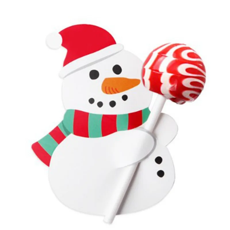 50 шт./компл. прекрасный Санта Клаус Снеговик кролик Рождественский Бумага леденец держатель карты для детей Рождественский подарок на год