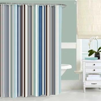 

Withme Shower Curtain Bathroom curtain Fabric shower curtain Waterproof Color stripes Polyester Bathroom Curtain Bathtub Decor