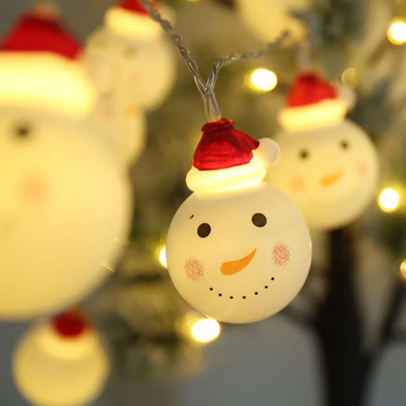 1 м 10LED Новогодняя гирлянда, сказочный светильник, Санта Клаус, снеговик, рождественские украшения для дома, Рождественская гирлянда, Navidad Natale