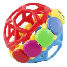Настоящая распродажа, Забавный колокольчик, мячик, захватывающий Игрушки для малышей, высокое качество, пластик, красочные тактильные ощущения, движение, ползание
