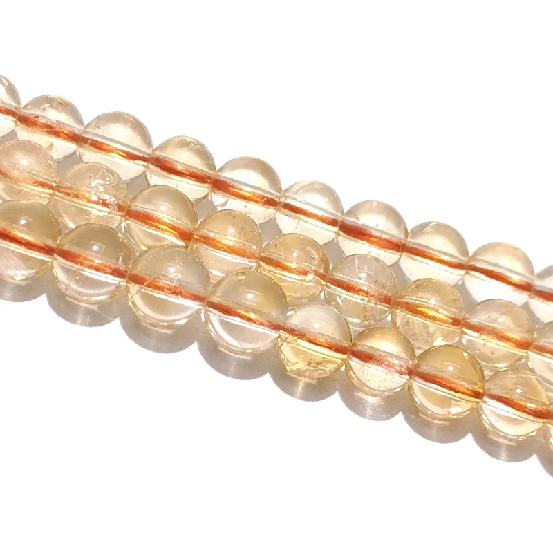 5A Natural Round Gemstone Citrine Crystal Beads Loose Spacer For Jewelry Making DIY Necklace Bracelet 15'' 6 8 10mm Wholesale