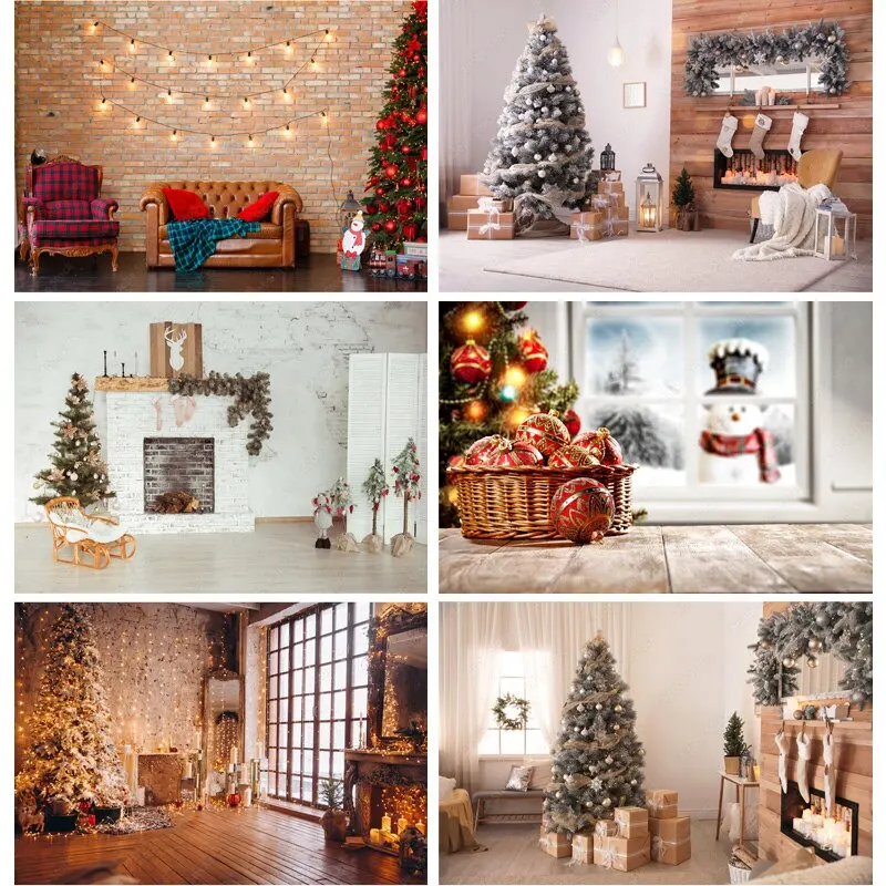 

ZHISUXI Christmas Photography Background Snowman Christmas tree Backdrops For Photo Studio Props 211114 NNBB-01