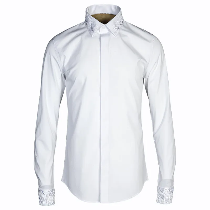 

Original Chinese style white shirt men fashion trend brand men's clothing shirt long sleeve cotton shirts male business chemise