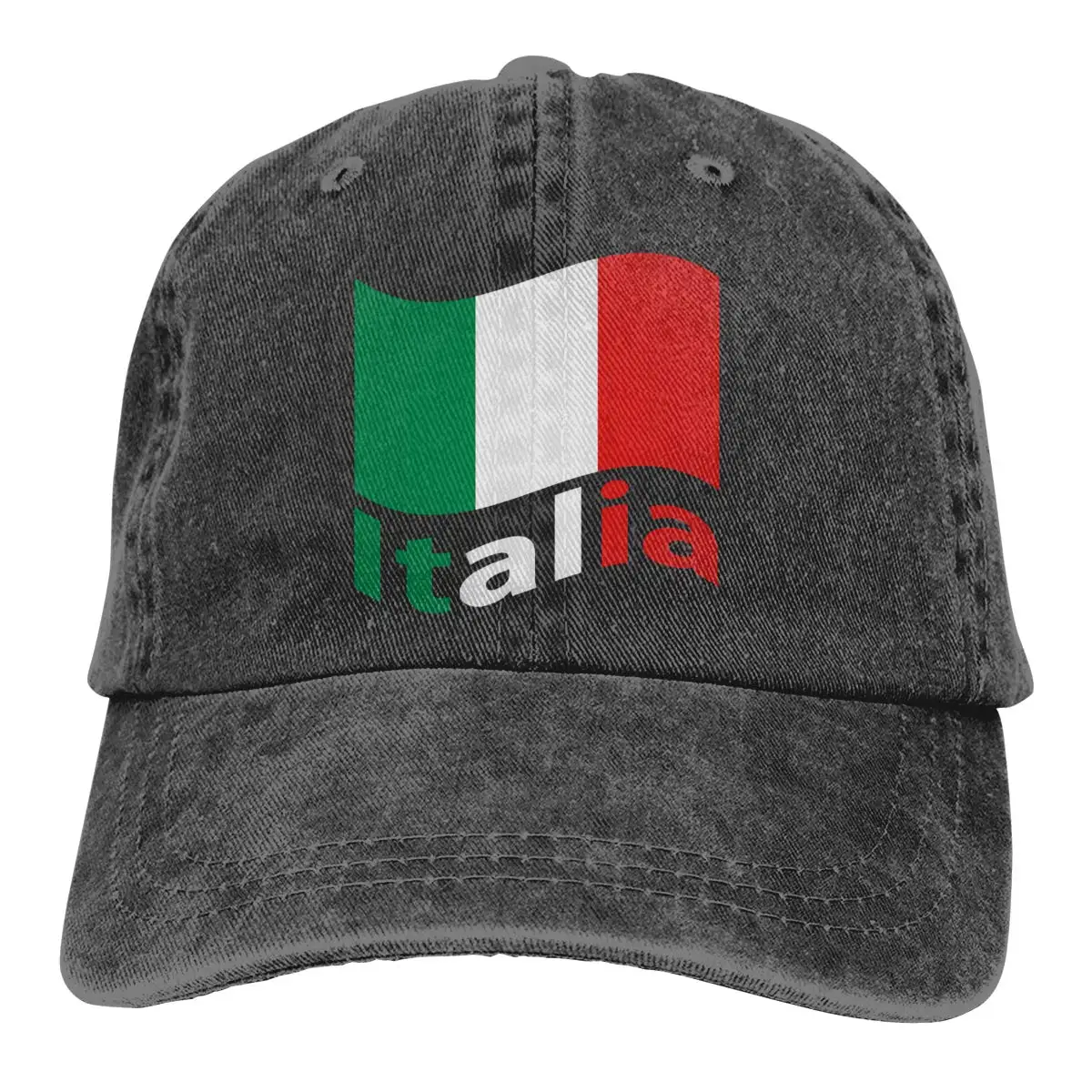 TSDFCItalian Flag with Letter Adjustable Cowboy Caps Dad Baseball Hat Women's Mens Black |