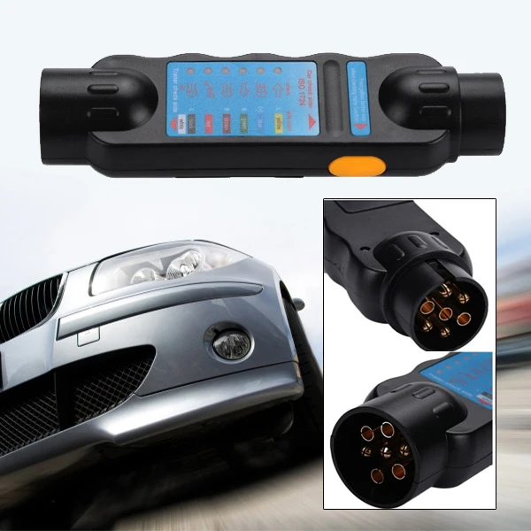 12V 7Pin Plug Socket Wiring Circuit Tester For Car Trailer Towing Light