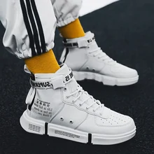 Высокая обувь для мужчин; Новинка года; Осенняя мужская обувь; трендовая парусиновая обувь для спорта и отдыха в Корейском стиле; зимняя обувь