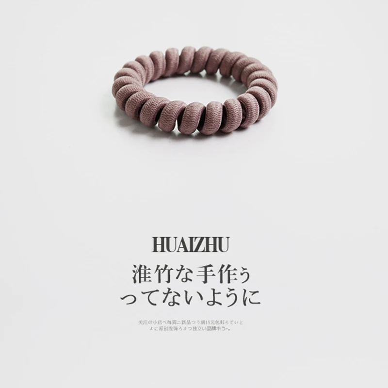 

Korean personality Telephone Wire Line Traceless Head Rope Spiral Shape Hair Ties Hair Ring Rubber Band Hair Accessories Female
