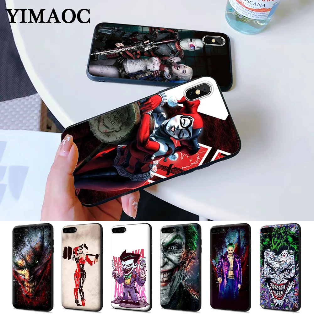 

suicide squad Joker harley quinn Silicone Case for iPhone 5 5S 6 6S Plus 7 8 X XS Max XR