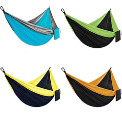 Hamac de Camping en toile de Parachute, lit balançoire d'extérieur en Nylon, simple et Double 