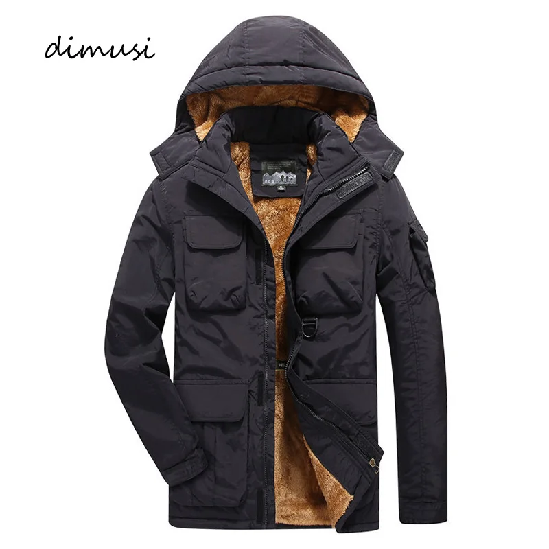 DIMUSI Mens Bomber Jacket Casual Male Fleece Warm Thick Army Tactical Jackets Mens Outwear Breathable Hooded Coats Clothing 7XL