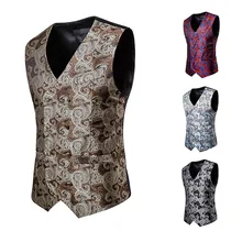 Осенний и зимний стиль, мужской двубортный жилет с принтом пейсли, Ouma, жилет, пальто