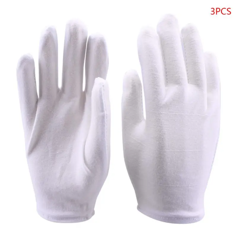 

White Cotton Gloves Coin Gloves for Women Men Eczema Dry Hands Moisturizing Serving Archival Cleaning Jewelry Silver Inspection