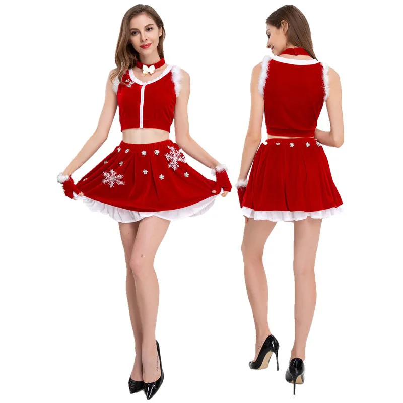 

Christmas Skirts Girls Skirts Festive Casual Clothes Cosplay Stage Costumes Sleeveless Slimming Split Suit