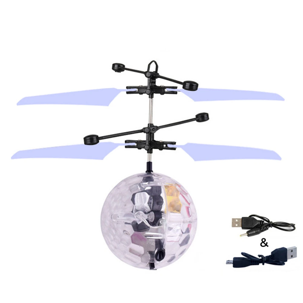 Mini Induction Suspension Flying Ball Helicopter Ball with Colorful LED Light Flying Toy Original 