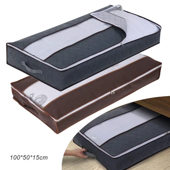 

Non-Woven Save Space Bedding Storage Bag Foldable Bed Under Closet Storage Box Clothes Divider Organizer Quilt Bag Holder
