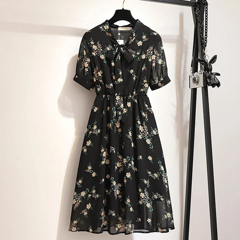 

2020 New Summer Women V-Neck Printing Fashion Dress Spring Ladies Leisure Loose Cotton Plus Size High Quality Long Dresses LT112