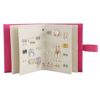 

Creative Jewelry Display Box Stud Earrings Storage Stand Album Princess High-End Hanging Portable Foldable Holder Organizer