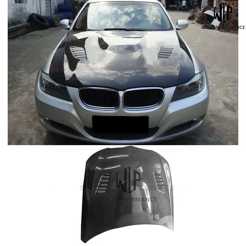 Hood Bra for BMW 3 E90 E91 CARBON Bonnet Car Bra Front End Cover Nose Mask Stoneguard Protector TUNING 