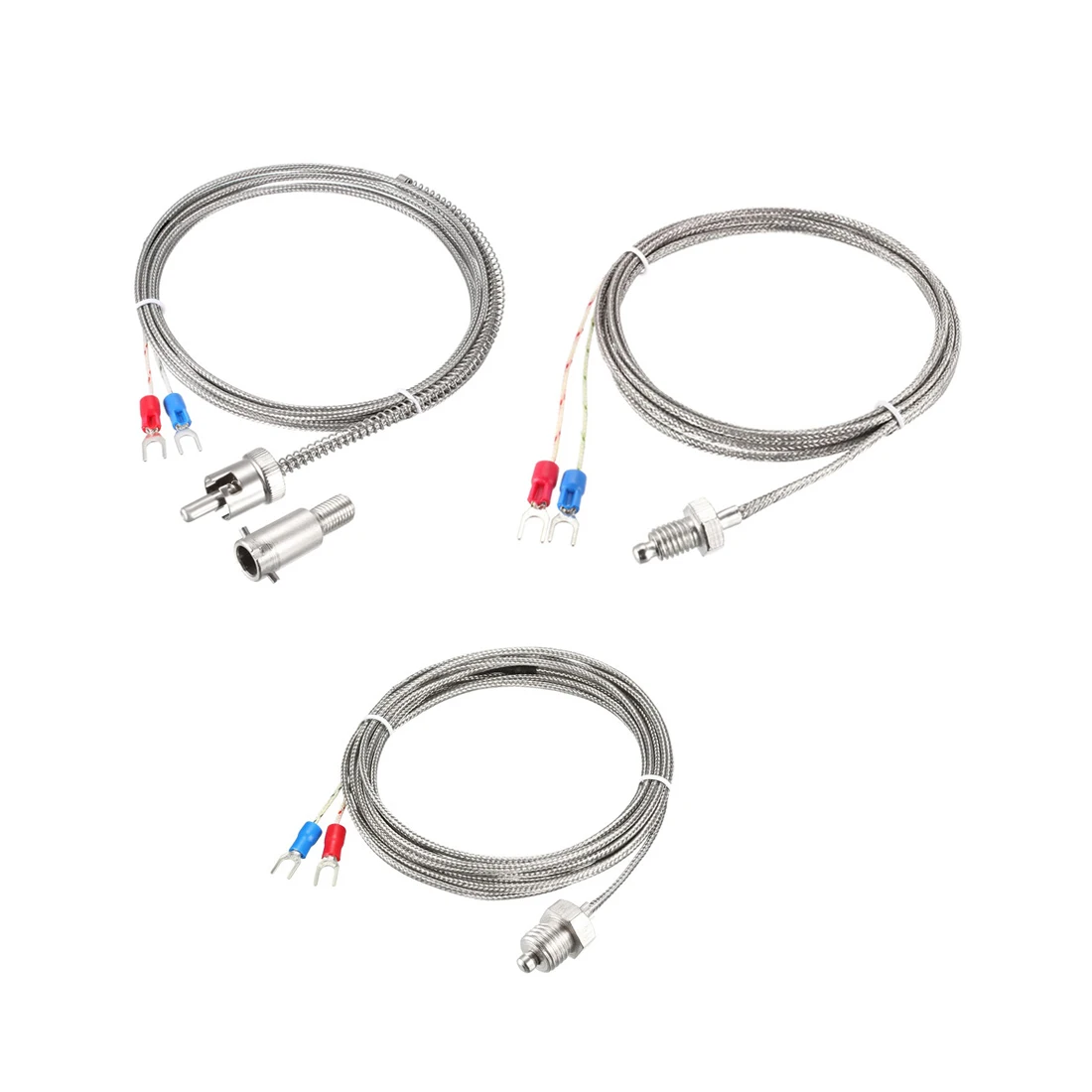 Uxcell 2 шт. к-тип термопары температурные датчики M8/M10/M12 резьбовой зонд с 2 м/6.6Ft провода