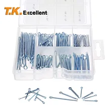 

T.K. Excellent Zinc Plated Cotter Pins Assortment Kit 106 Pieces Split Pin Assortment Kit Cotter Pins Set Tractor Pin for Car