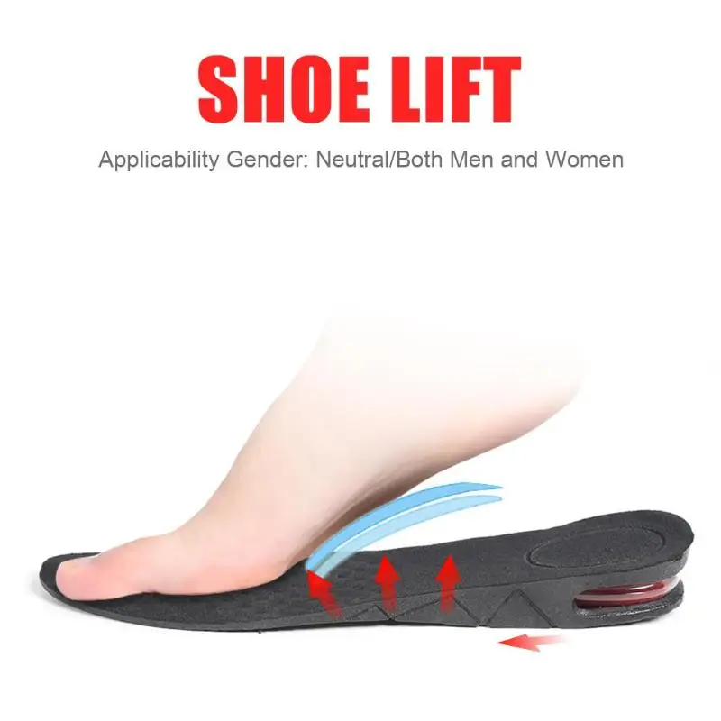 3-7cm Unisex Height Increase Insole Heightening Cushion Adjustable Cut Shoe Heel Insert Taller Lift Shoe Heel Insert Foot Pad