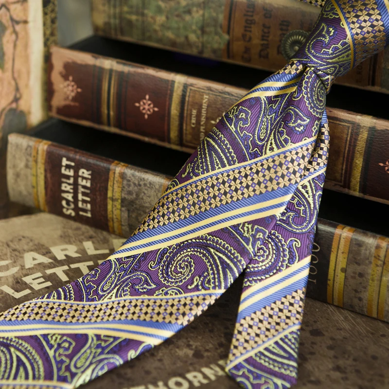 Галстук мужской с пейсли полосками 100% шелк|tie set|men necktiesnecktie tie |