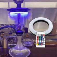 LOMINT Colorful LED Hookah Lights Show Shisha Ring Lamp Magnet Adsorption With Remote Control Cachimba Accessories