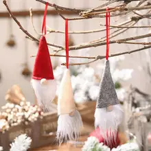 4 шт Рождественские украшения бутылки вина набор нет лицо кукла колпачок для винной бутылки подвеска с Санта-Клаусом