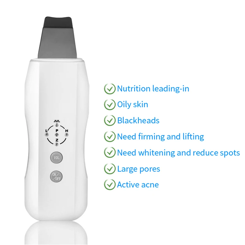 Ultrasonic Skin Scrubber Massager Machine Facial Skin Cleaning Anion Face Skin Care Ultrasound Peeling Skin Scrubber