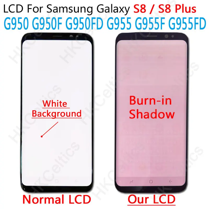 ЖК-дисплей для samsung Galaxy S8, ЖК-дисплей S8 plus, G950, G950F, G950FD, G955F, сжигание теней с сенсорным экраном, дигитайзер, замена
