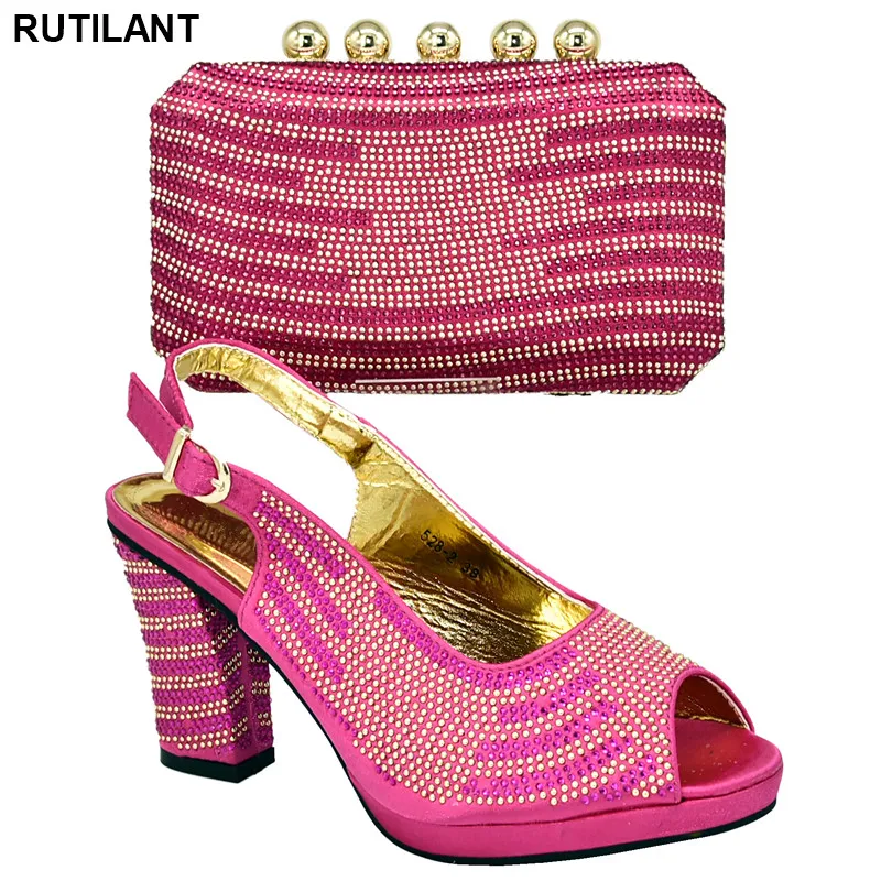 

Italian Designer Shoes and Bags Matching Set Shoes Woman High Heel Womens Dress Shoes Square Toe Shoe and Bag Italian Design Set