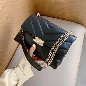 

Casual Chain Women Shoulder Bags for Women 2020 Luxury Pu Leather Handbags Solid Color Women's Bag Crossbody Messenger Bag Flap