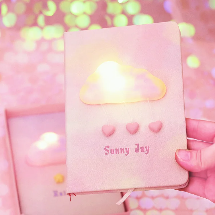 Креативная ручная книга мигающий свет Bingbing облака мечтаний блокнот девушка сердце пузырчатая книга студенческий подарок вечерние знак-украшение книга