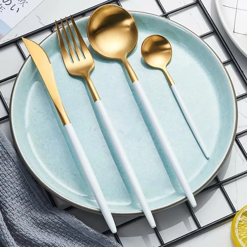 Spklifey столовая посуда палочки набор золотой набор посуды 304 кухонные вилки, ножи, ложки набор посуды из нержавеющей стали Палочки для еды