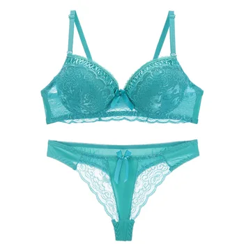 

Bra and brief set lingerie sexy lace fashion transparent push up big size see through lingerie underwear sets bra brief panty