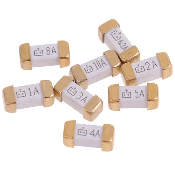 

Drop Ship 10pcs 0.5A 0.75A 1A 2A 3A 4A 5A 6.3A 8A 10A 0451 Ultra-rapid Fuses Gold Foot 1808 125V SMD Fast Blow Fuse