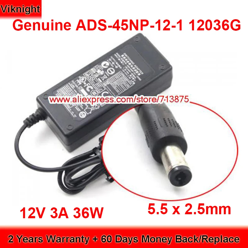 

Genuine ADS-45NP-12-1 12036G 36W Charger 12V 3A AC Adapter for QC9116 DVR 36W LED LAMP Power Supply