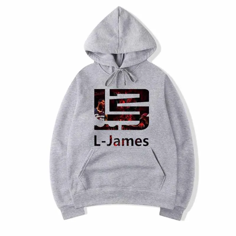 Новый мужской свитер с капюшоном однотонного цвета принтом L JAMES тренд хлопковый