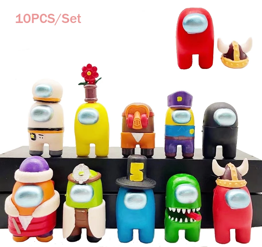 2021 Game Among Us PVC Action Figures Model Toys Computer Desktop Dolls Gifts Set Toys For Children